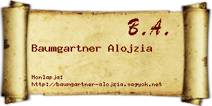 Baumgartner Alojzia névjegykártya